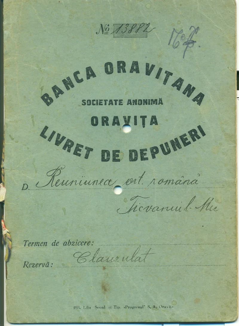 Livret de depuneri - Livretul Reuniunii de cântări