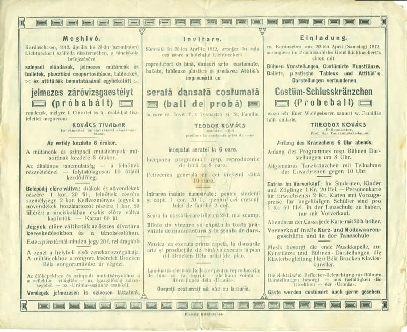 Invitație - Serata dansantă