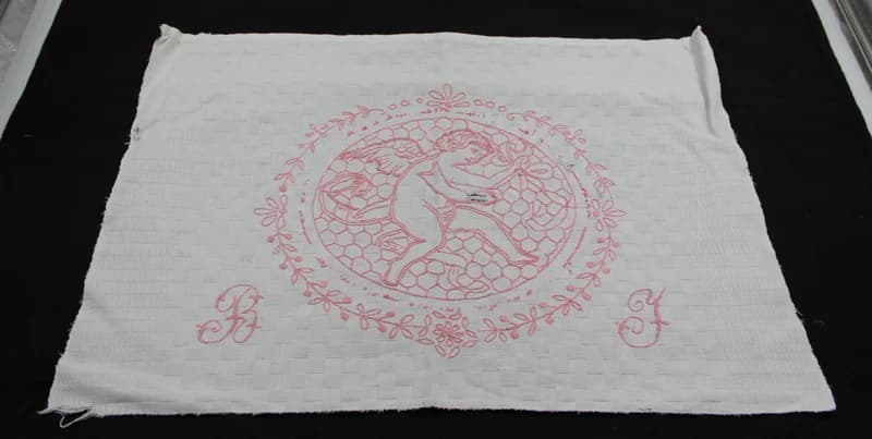 Part of an unfinished decorative pillowcase