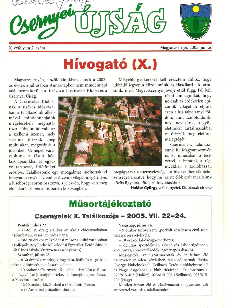 Csernyei Újság, 10. évf. 2005. június 2. sz.