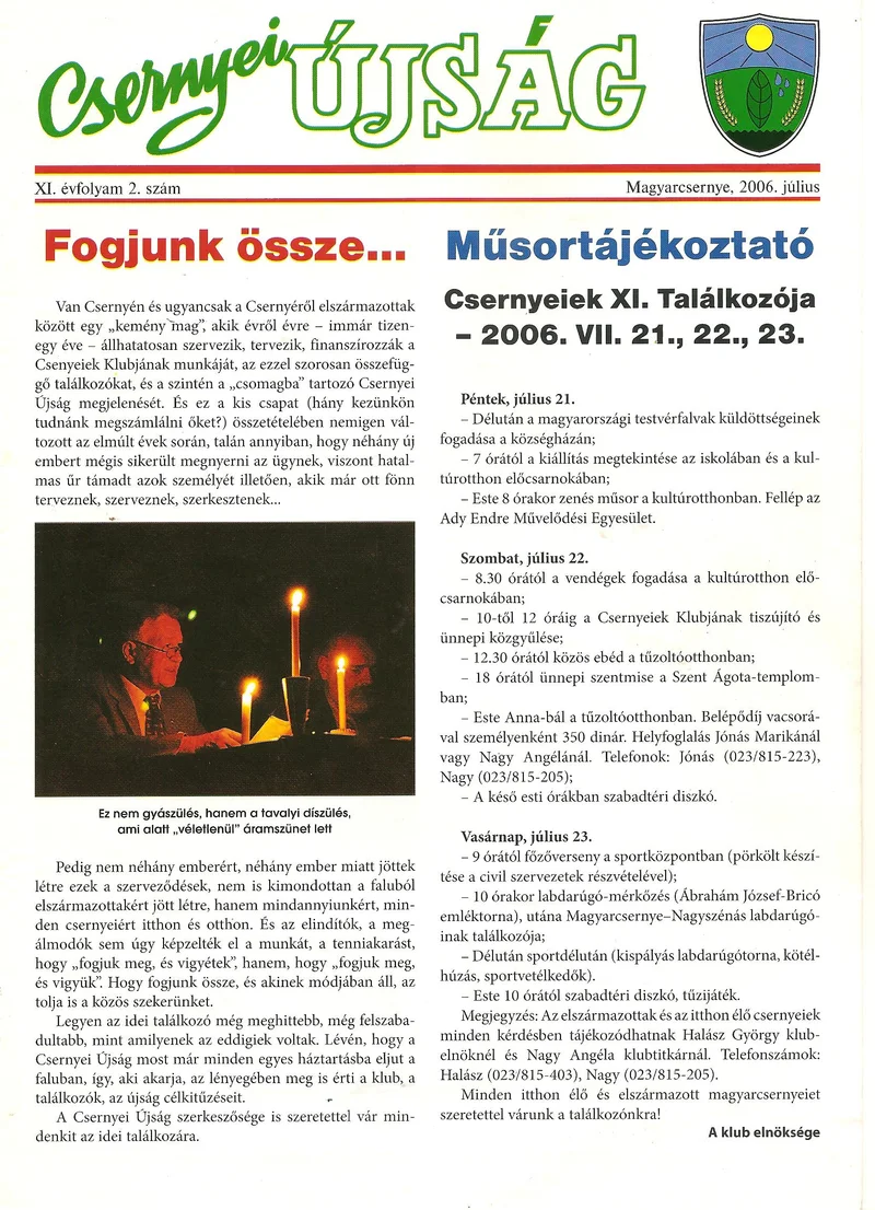 Csernyei Újság, 11. évf. 2006. július 2. sz.