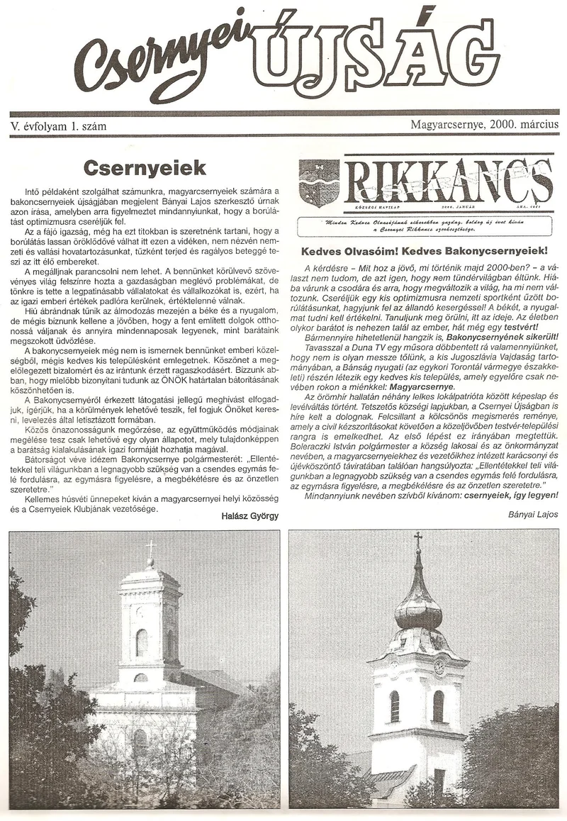 Csernyei Újság, 5. évf. 2000. március 1. sz.