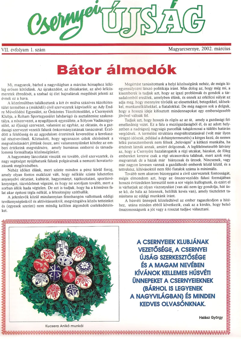Csernyei Újság, 7. évf. 2002. március 1. sz.