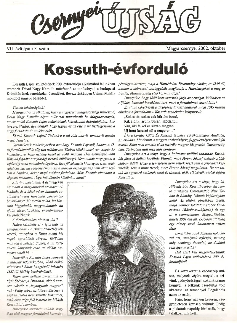 Csernyei Újság, 7. évf. 2002. október 3. sz.
