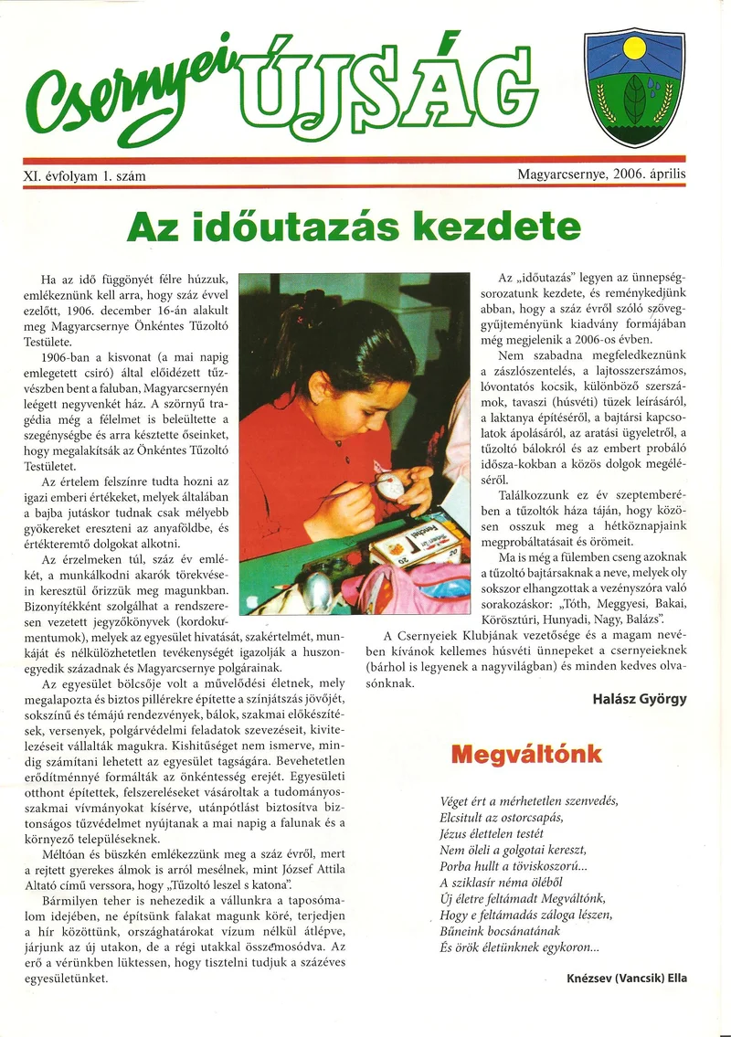 Csernyei Újság, 11. évf. 2006. április 1. sz.