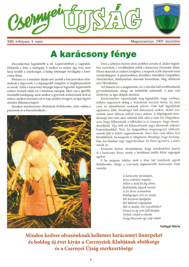 Csernyei Újság, 13. évf. 2008. december 4. sz.