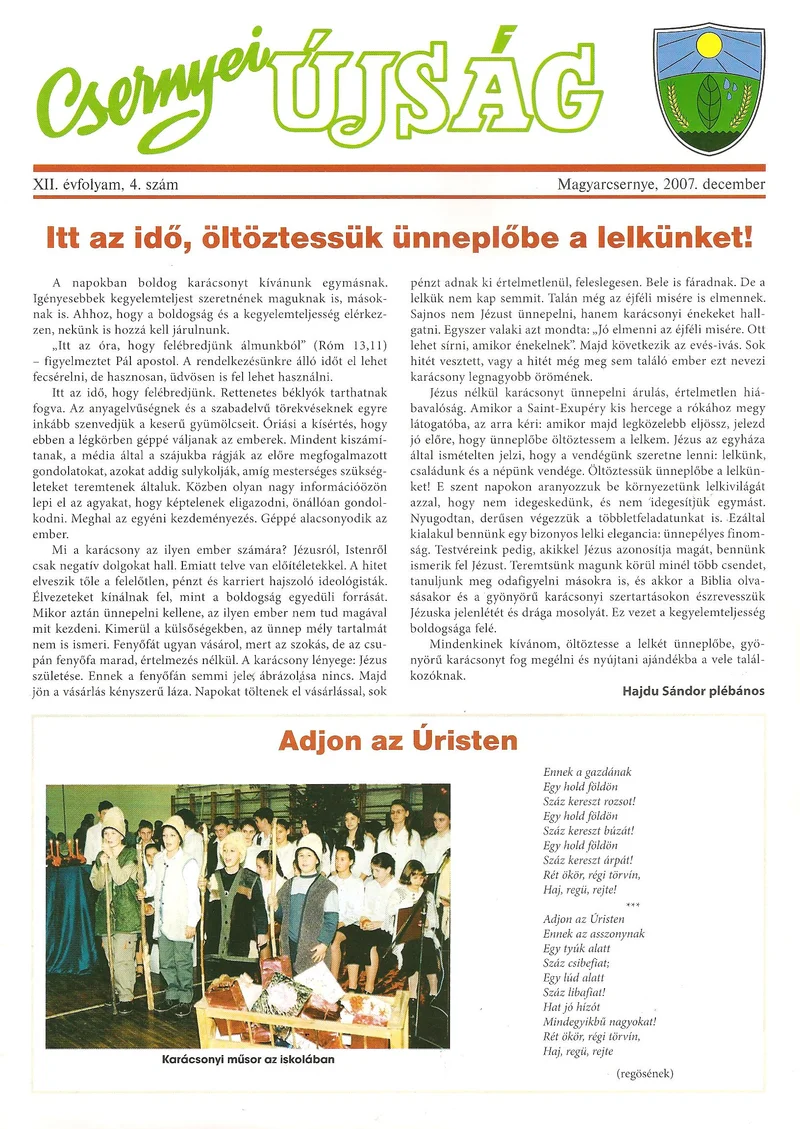 Csernyei Újság, 12. évf. 2007. december 4. sz.