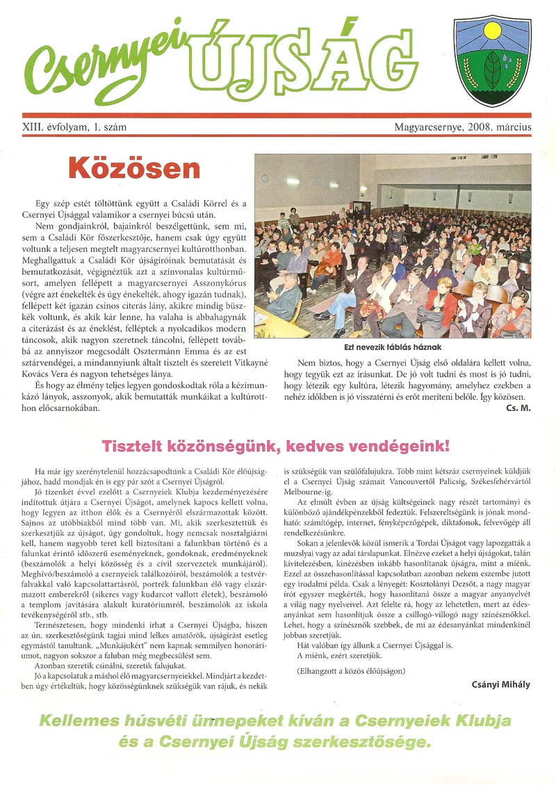 Csernyei Újság, 13. évf. 2008. március 1. sz.