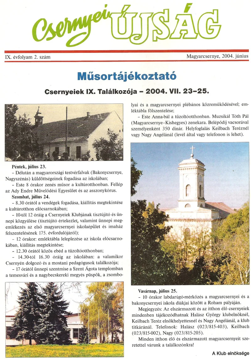 Csernyei Újság, 9. évf. 2004. június 2. sz.
